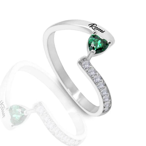 Personalized 1 8 Birthstone Family Mothers Cubic Zirconia Custom Engraved Name Jewelry For Women Grandma Couple Rings