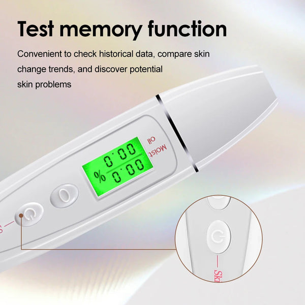 Face Skin Tester Portable Analyzer Digital Aesthetic Moisture Water Oil Monitor For Care Diagnostic Device Facial Cleansing Devices