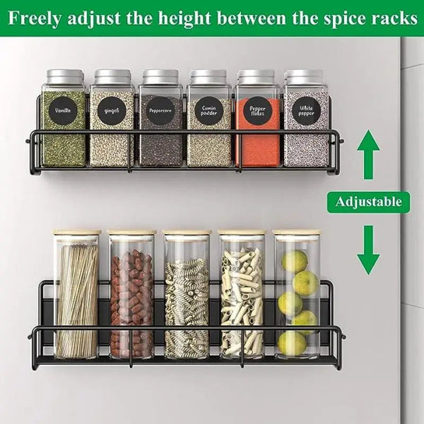 Magnetic Spice Rack Organizer For Refrigerator And Microwave Oven Metal Fridge Shelf Kitchen Spice Jars & Racks