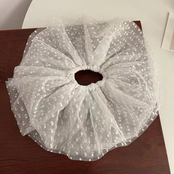 Oversized Lace French Hair Scrunchie Women Elastic Ponytail Holder Headbands Bands Hair Accessories