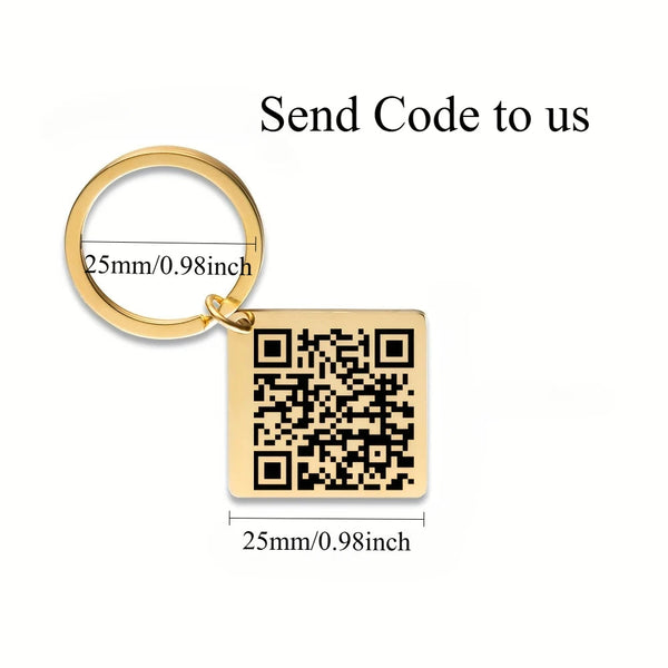 Customized Stainless Steel Qr Code Keychain Personalized Business Card Company Introduction Party Wedding Gift Accessories Keyrings