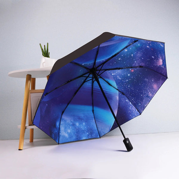 Umbrella Sunshine Automatic Fashion Color Print With Planet Pattern Inside Gift For Friends Umbrellas