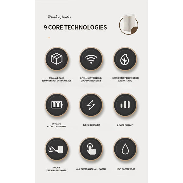 24L Smart Sensor Trash Can Bathroom Electronic Garbage Bucket Automatic Intelligent Dustbin For Kitchen Toilet Wastebaske Rubbish Bins