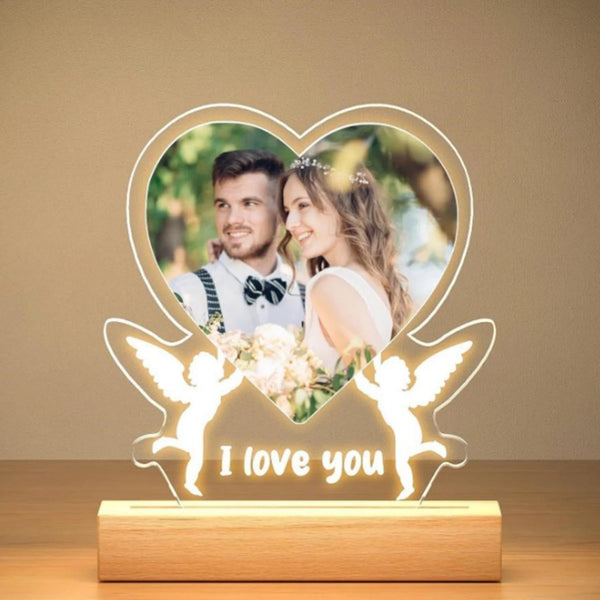 Personalized 3D Photo Acrylic Lamp Customized Text Night Light Bedroom Wedding Valentine's Day Anniversary Birthday Gift Night Lights