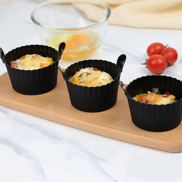 Silicone Air Fryer Egg Poacher Cupcake Baking Cups Ramekins Ovens Basket Air Fryer Accessories