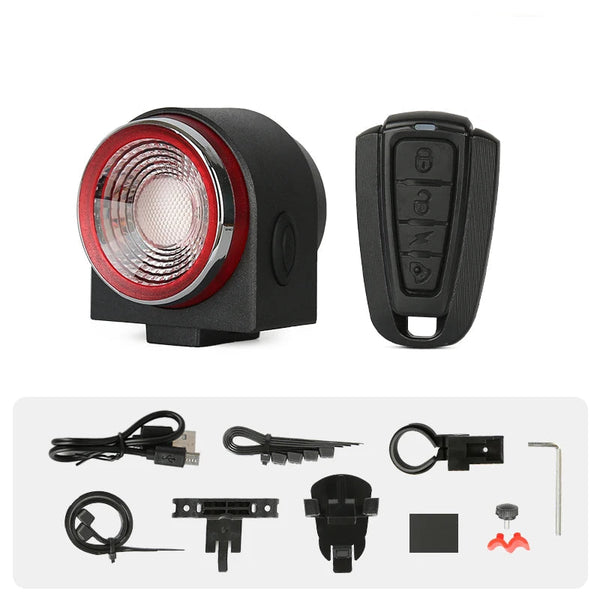 Antusi A8 Wireless Bike Rear Light Bell Anti Theft Alarm & Auto Brake Taillight Lights & Reflectors