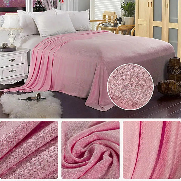 Cooling Bamboos Air Conditioning Throw Blanket Breathable Fiber Blankets