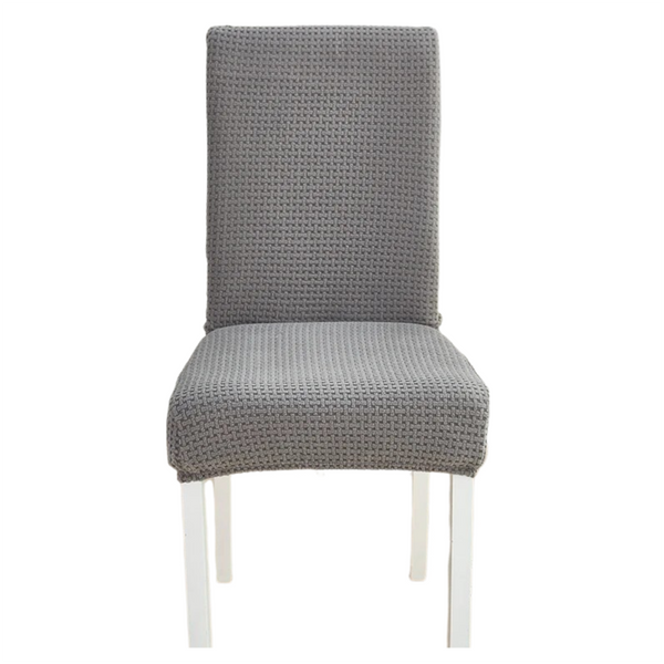 Dark Grey Micro Knitted Chair Cover For Dining Room Kitchen Wedding Hotel Banquet Slipcovers
