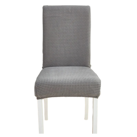 Dark Grey Micro Knitted Chair Cover For Dining Room Kitchen Wedding Hotel Banquet Slipcovers