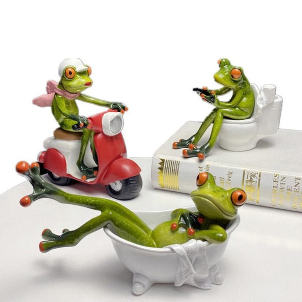 Figurine Nordic Bathtub Frog Resin Sculpture For Living Room Decoration Sculptures & Figurines
