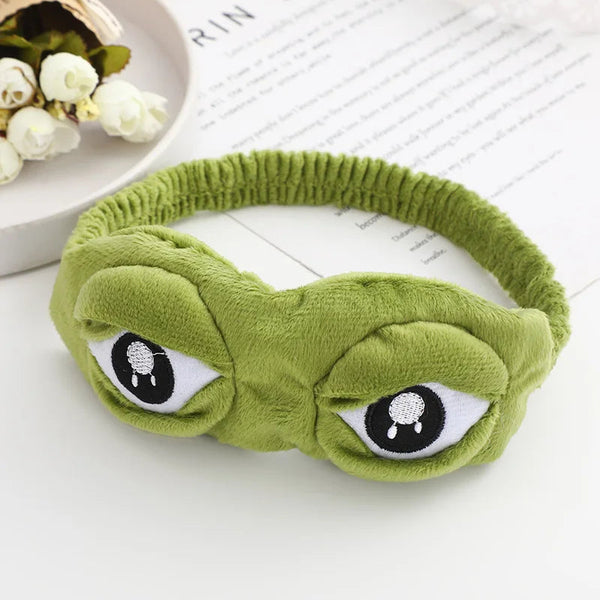 3D Sad Frog Sleep Mask Natural Sleeping Eyeshade Cover Shade Patch Soft Portable Blindfold Travel Sleep Masks