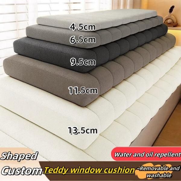 Customized Teddy Sponge Windowsill Cushion Waterproof Non Slip Sofa Bench Seat Pad Cushions & Decorative Pillows