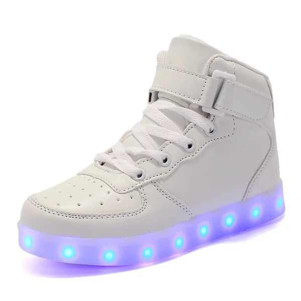 High Top Led Shoes Gold Silver Adult Plus Size Glossy Light Colorful Flashing Casual Wholesale From Manufactur Athletic Shoes