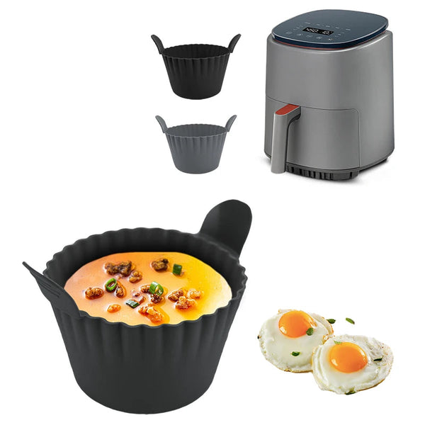 Silicone Air Fryer Egg Poacher Cupcake Baking Cups Ramekins Ovens Basket Air Fryer Accessories