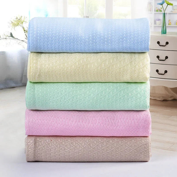 Summer Cooling Bamboo Fiber Blanket Thin Breathable Throw For Bed Sofa Travel Blankets