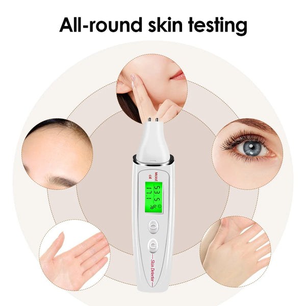 Face Skin Tester Portable Analyzer Digital Aesthetic Moisture Water Oil Monitor For Care Diagnostic Device Facial Cleansing Devices