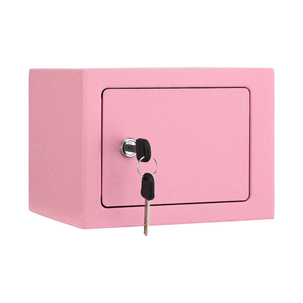 Ul Tech 6.5L Pink Key Lock Mini Safe Box For Cash & Valuables Key Safes Boxes & Hideaways