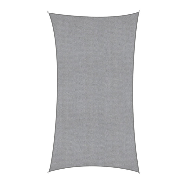 Instahut Rectangle Shade Sail Canopy 4X7m Grey 280Gsm Uv Block Shade Sails