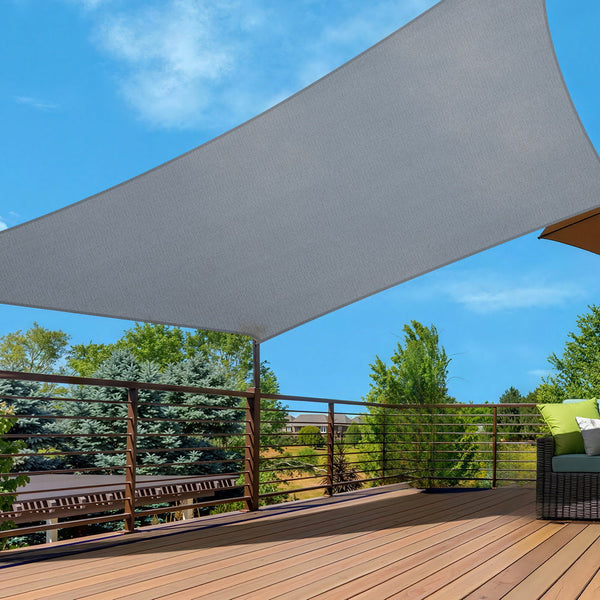 Instahut Rectangle Shade Sail Canopy 4X7m Grey 280Gsm Uv Block Shade Sails