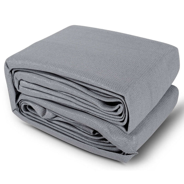 Instahut Shade Sail 4X5m Rectangle 280Gsm 98% Grey Shade Cloth Shade Sails