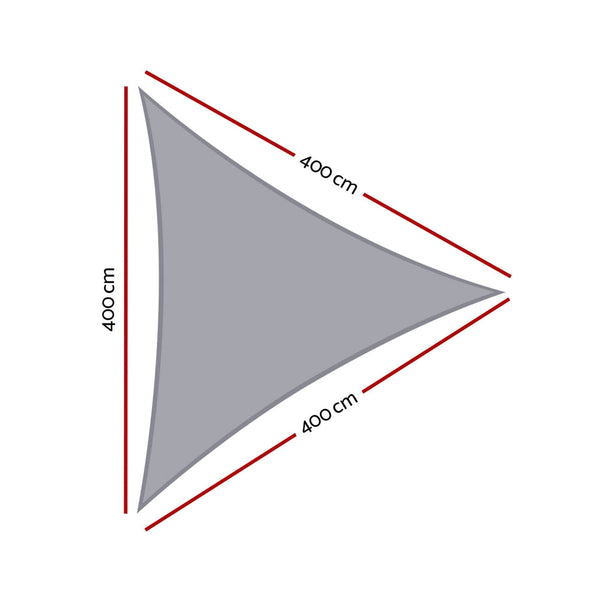 Instahut Waterproof Shade Sail Cloth Triangle Canopy 220Gsm 4X4x4m Shade Sails