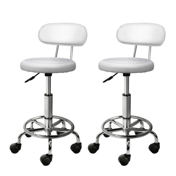 Artiss 2X Salon Stool Swivel Chair Backrest Salon Chairs