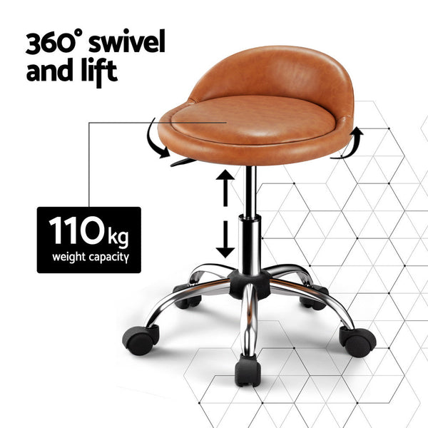 Salon Chairs Artiss Salon Stool Swivel Chair Backrest Chairs