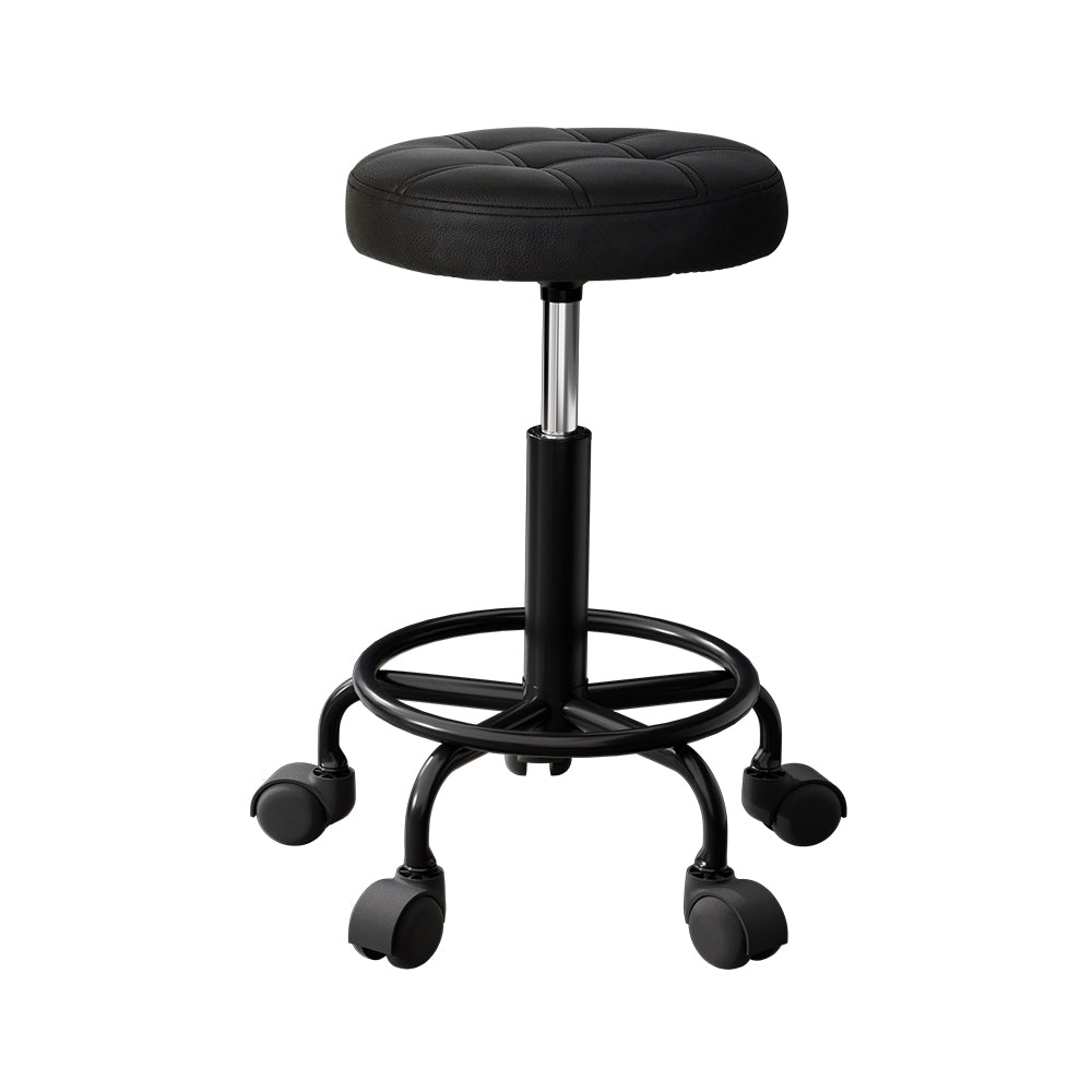 Artiss Salon Stool Round Swivel Chairs Black Salon Chairs