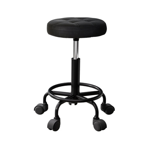 Artiss Salon Stool Round Swivel Chairs Black Salon Chairs