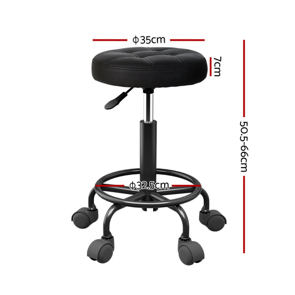 Artiss Salon Stool Round Swivel Chairs Black Salon Chairs