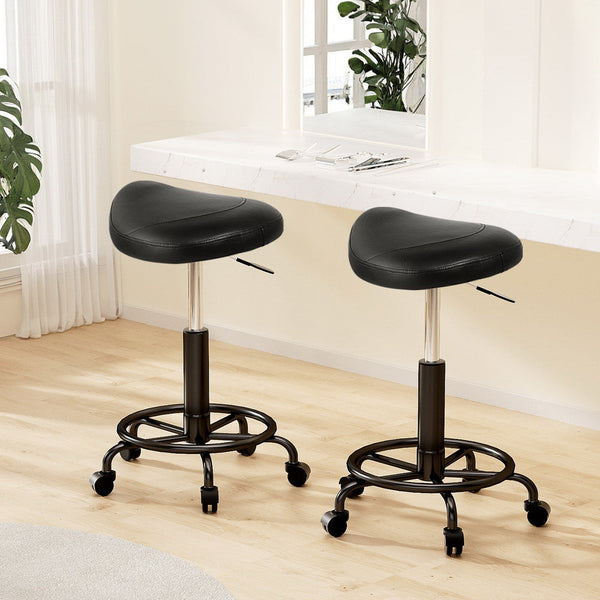 Artiss 2X Salon Stool Saddle Swivel Chair Salon Chairs