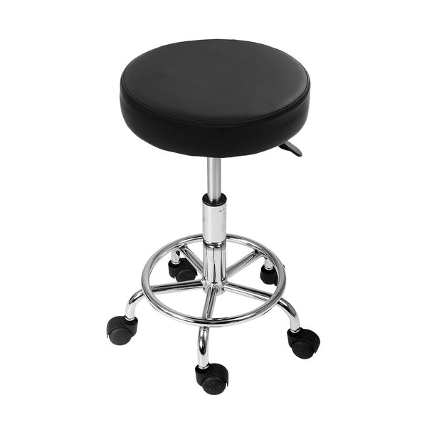 Artiss 2X Salon Stool Round Swivel Chair Black Salon Chairs