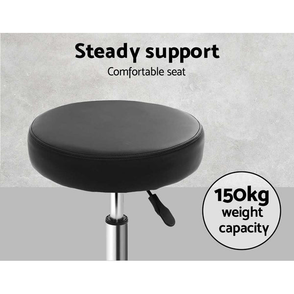 Artiss 2X Salon Stool Round Swivel Chair Black Salon Chairs
