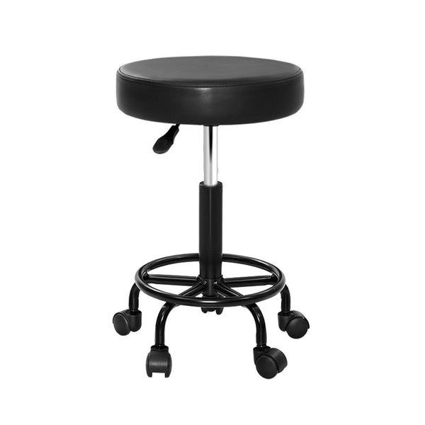 Artiss 2X Salon Stool Round Swivel Chair Black Salon Chairs