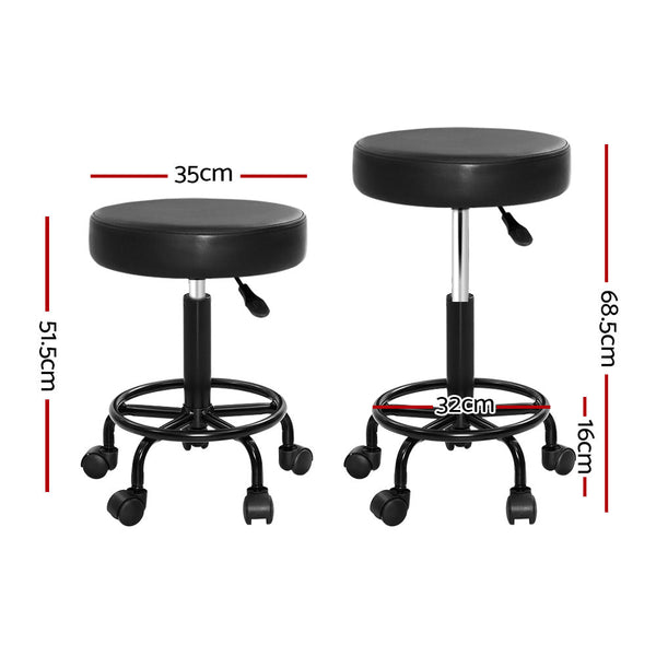 Artiss 2X Salon Stool Round Swivel Chair Salon Chairs