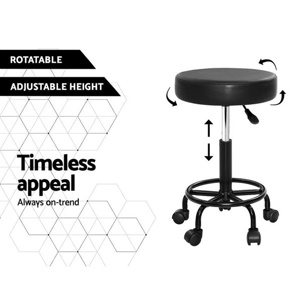 Artiss 2X Salon Stool Round Swivel Chair Salon Chairs