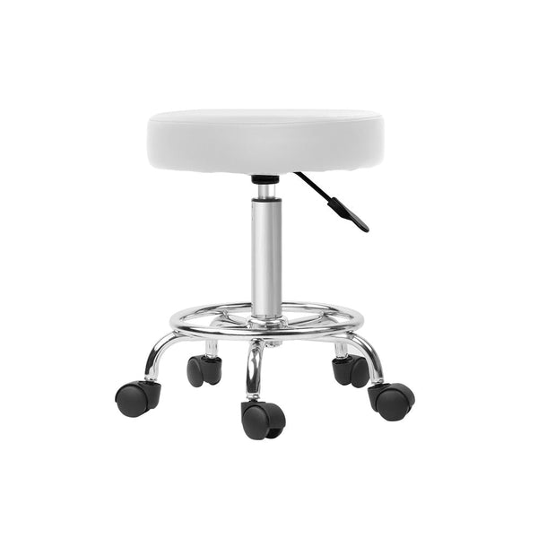 Artiss 2X Salon Stool Round Swivel Chair White Salon Chairs