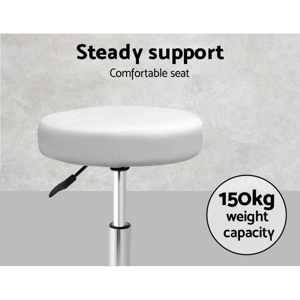 Artiss 2X Salon Stool Round Swivel Chair White Salon Chairs