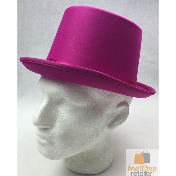Br Costumes Satin Top Hat Party Cap Fancy Dress Trilby Fedora Hot Pink Hats
