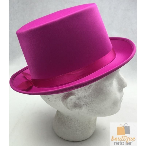 Br Costumes Satin Top Hat Party Cap Fancy Dress Trilby Fedora Hot Pink Hats