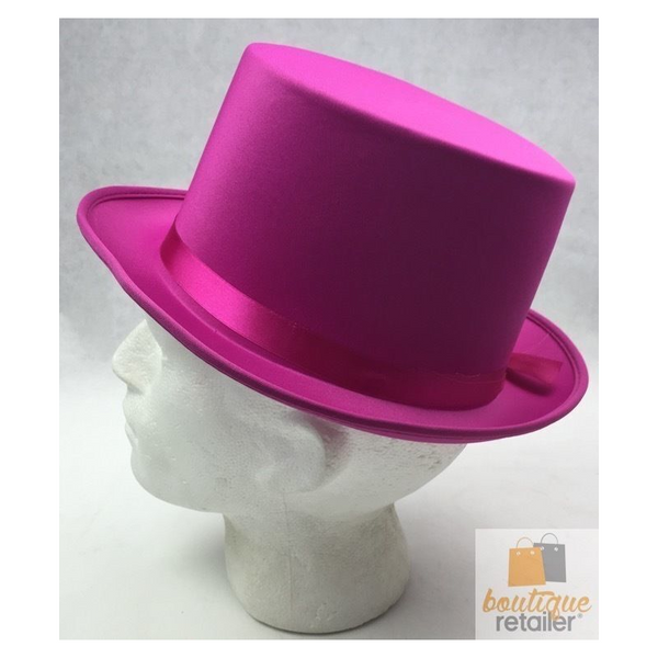 Br Costumes Satin Top Hat Party Cap Fancy Dress Trilby Fedora Hot Pink Hats