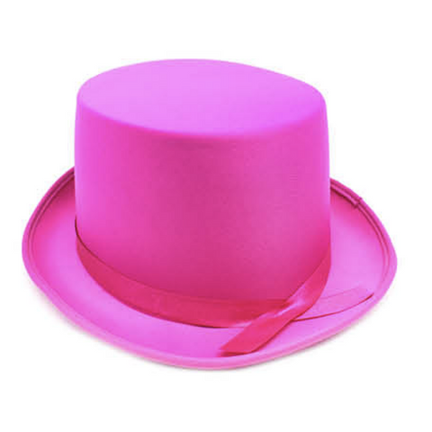 Br Costumes Satin Top Hat Party Cap Fancy Dress Trilby Fedora Hot Pink Hats
