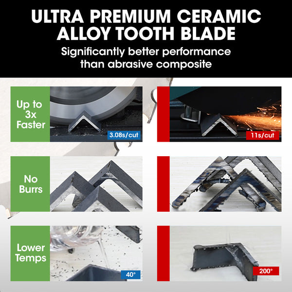 Baumr Ag Baumr Ag 2400W 355Mm 14' Metal Cut Off Cold Saw Premium Low Spark Ceramic Alloy Tooth Blade Measurement Scale Soft Start 45 Degree Mitre Chop