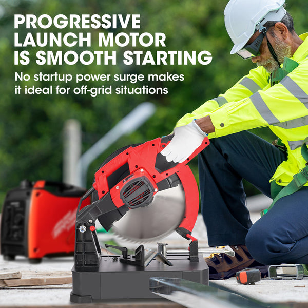 Baumr Ag Baumr Ag 2400W 355Mm 14' Metal Cut Off Cold Saw Premium Low Spark Ceramic Alloy Tooth Blade Measurement Scale Soft Start 45 Degree Mitre Chop