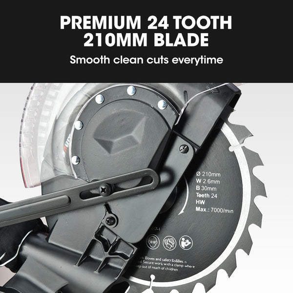 Baumr Ag 210Mm Compound Mitre Saw Dual Bevel Sliding Drop Saws 1500W Mitre Saws