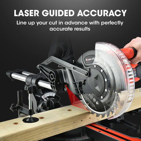 Baumr Ag 210Mm Compound Mitre Saw Dual Bevel Sliding Drop Saws 1500W Mitre Saws