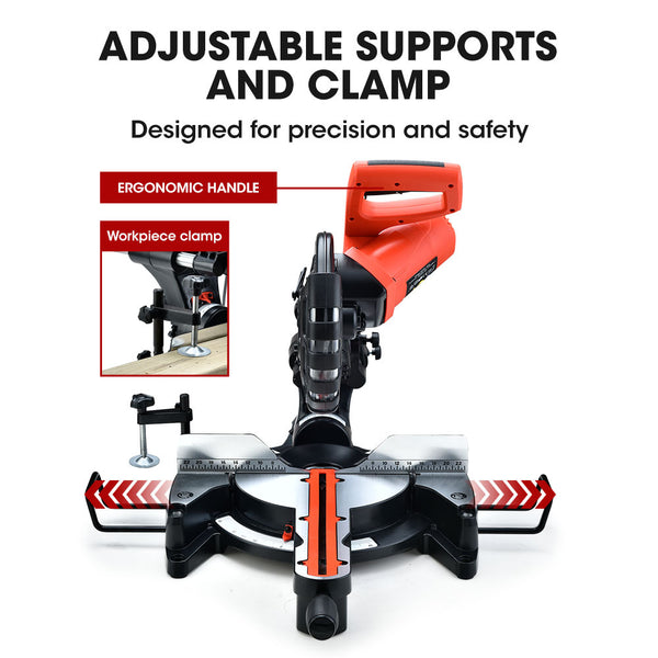 Baumr Ag 254Mm Dual Bevel Sliding Compound Mitre Drop Saw Mitre Saws
