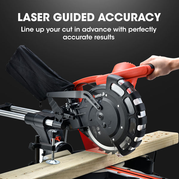Baumr Ag 254Mm Dual Bevel Sliding Compound Mitre Drop Saw Mitre Saws