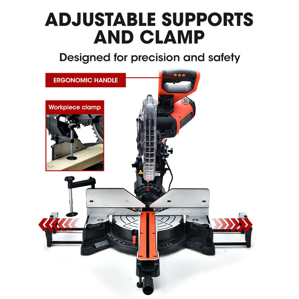 Baumr Ag 305Mm Compound Mitre Saw Dual Bevel Sliding Drop Saws 2200W Mitre Saws