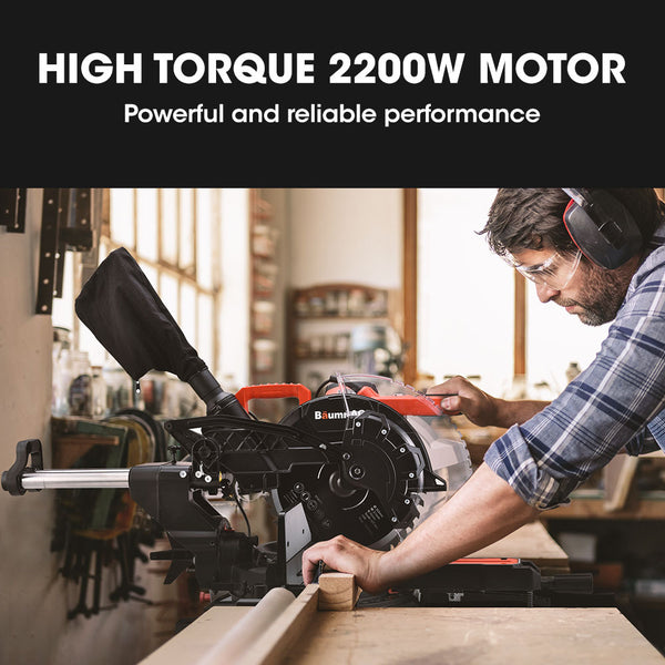 Baumr Ag Baumr Ag 305Mm Compound Mitre Saw Dual Bevel Sliding Drop Saws 2200W Mitre Saws